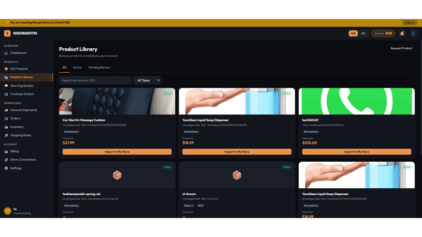 Import and upload library products in one click