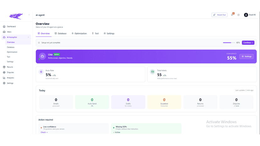 Support Hero AI autopilot settings and SOPs.