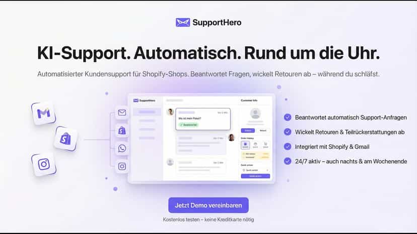 Support Hero AI dashboard and unified inbox.