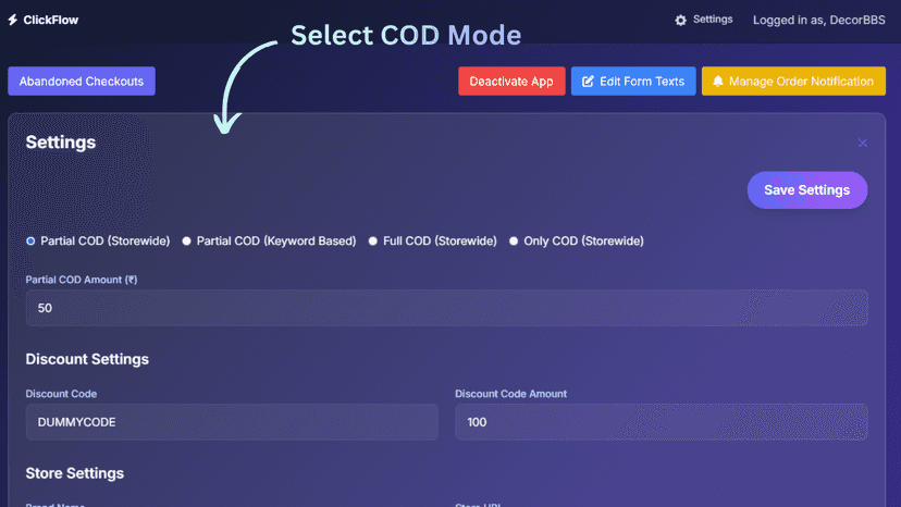 Enable ClickFlow App