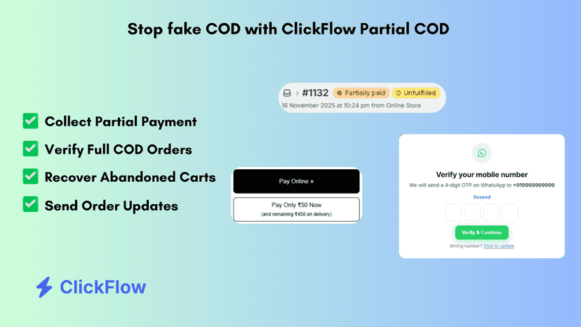 Stop fake COD, recover abandoned carts, send WhatsApp updates