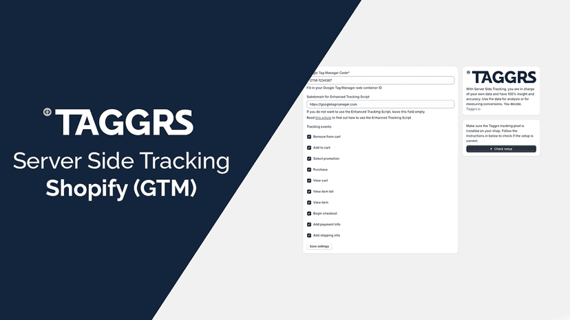 Shopify Data Layer App by TAGGRS