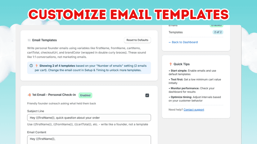 Customize Email Templates