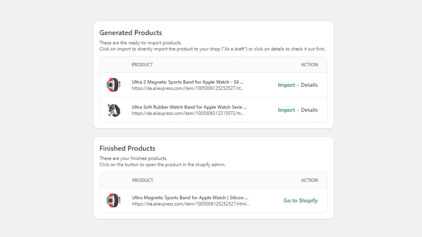 AliGPT Finished Product list