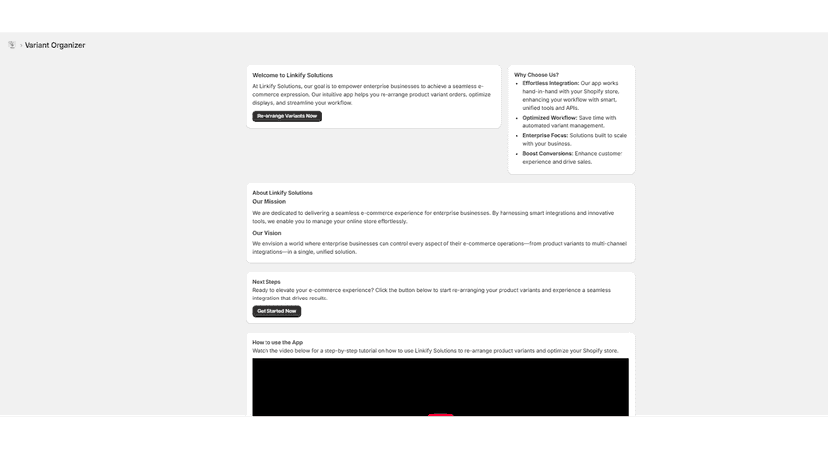 App homepage