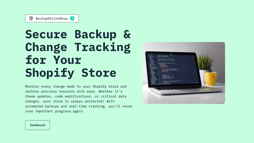 Theme backup dashboard with snapshots and activity logs