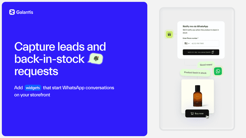 WhatsApp Back In Stock app and platform Galantis