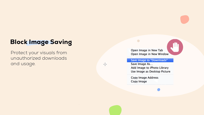 Protect your visuals from unauthorized downloads and usage.