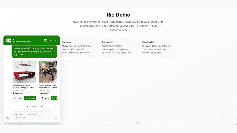 product recommendations from rio ai