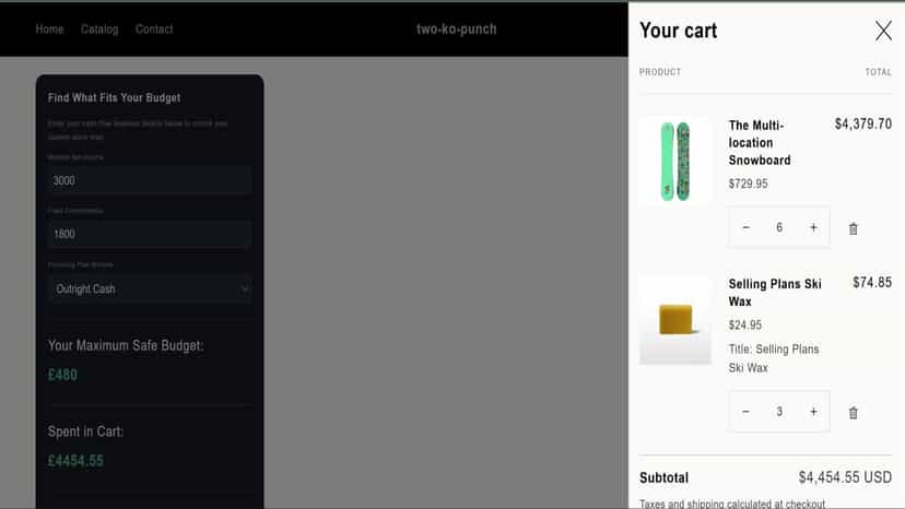 Cart calculation