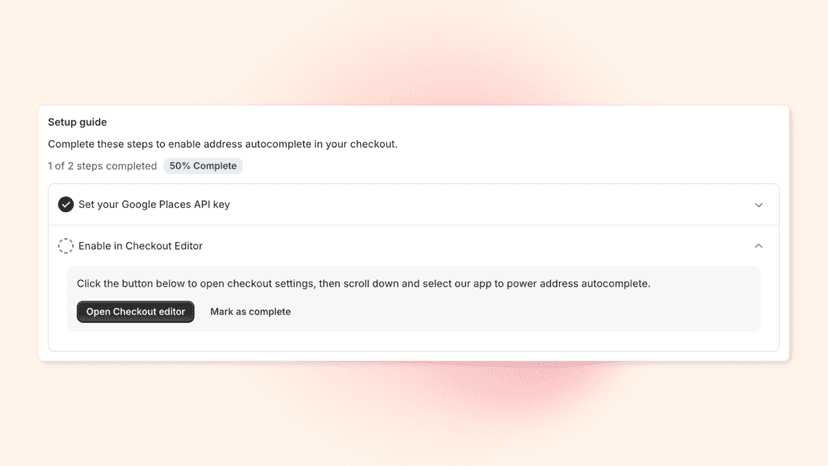 Shopify checkout address autofill powered by Google Maps API