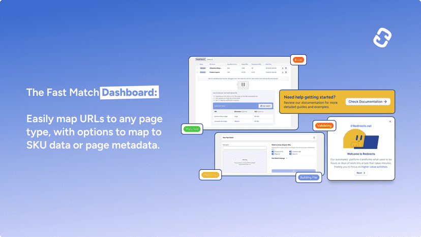 Fast Match dashboard for 301 redirect mapping