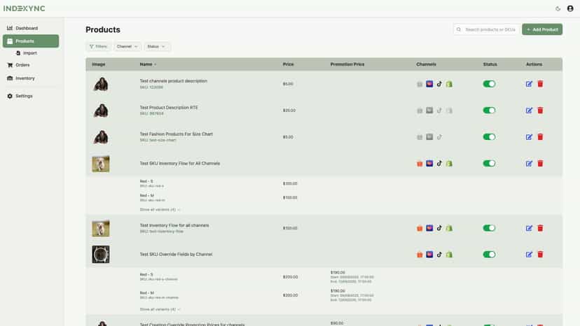 Manage and edit product listings across all channels easily