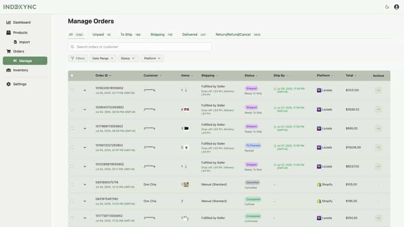 Manage all your orders and get real-time updates in one place
