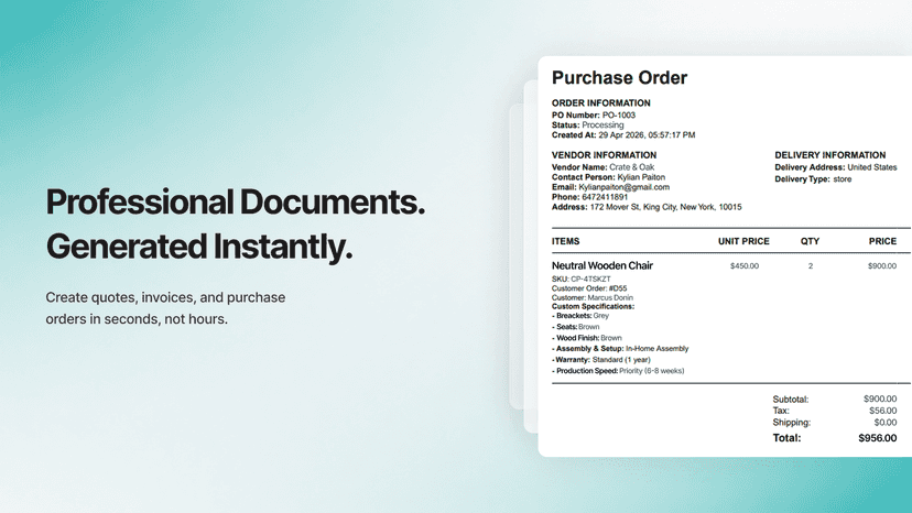 Export PO as PDF