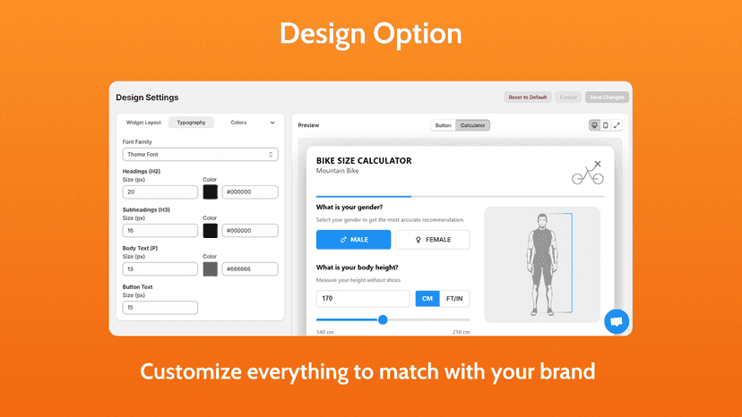 Bike Size Pro - Design Option