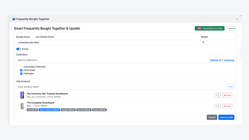 Create Bundle by Collection