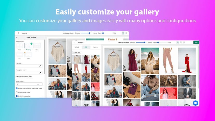 Photo gallery easy to customize