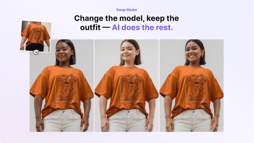 Swap AI models while keeping your fashion product the same