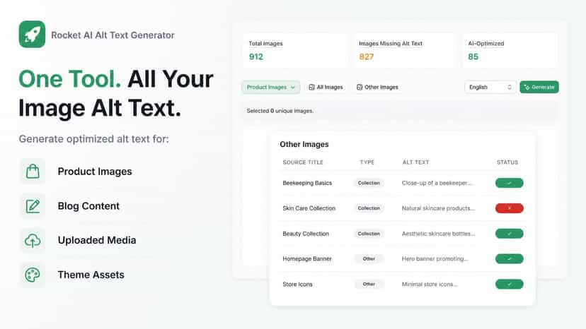 One Tool. All Your Image Alt Text.
