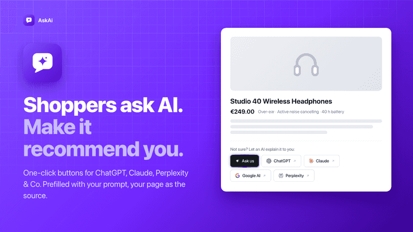 One click from your page into the AI — with your prompt.