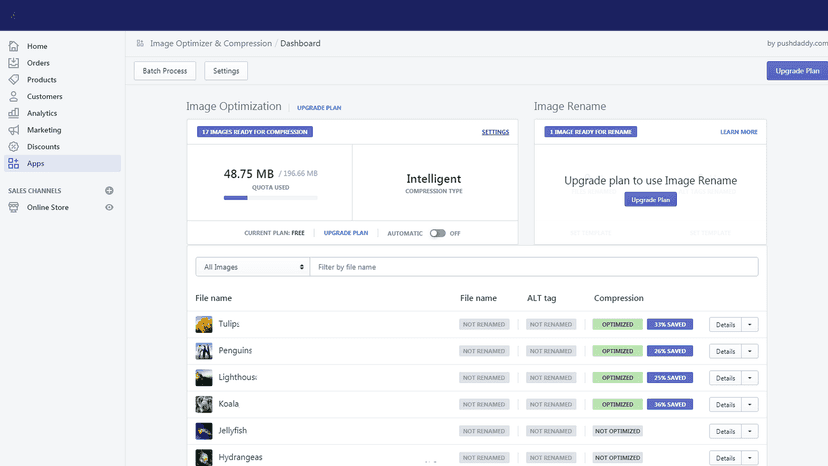 admin dashboard