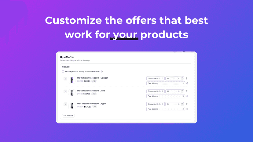 Customize the offers that work for your products