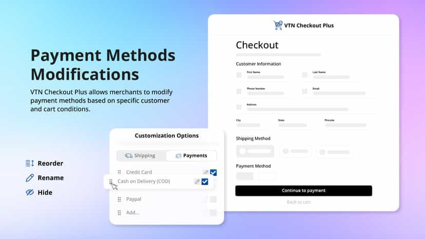 Payment Method Modifications
