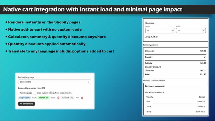 Native add to cart without variants & instant load