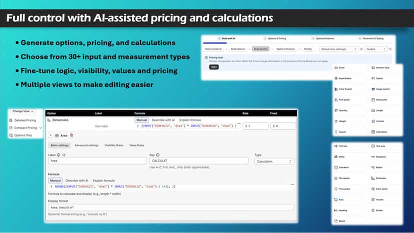 AI-built pricing calculators for complex products