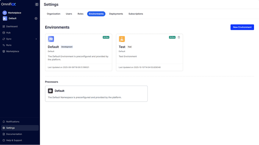 Native support for multiple environments.