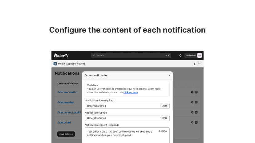 Configure notifications
