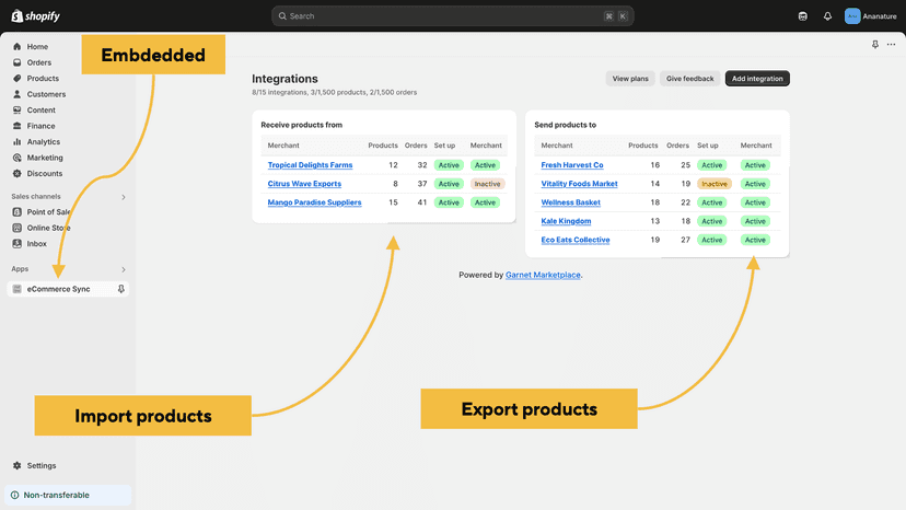 Import export products ecommerce synchronise
