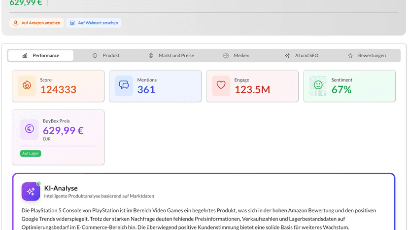Performance KPIs with AI-powered product analysis