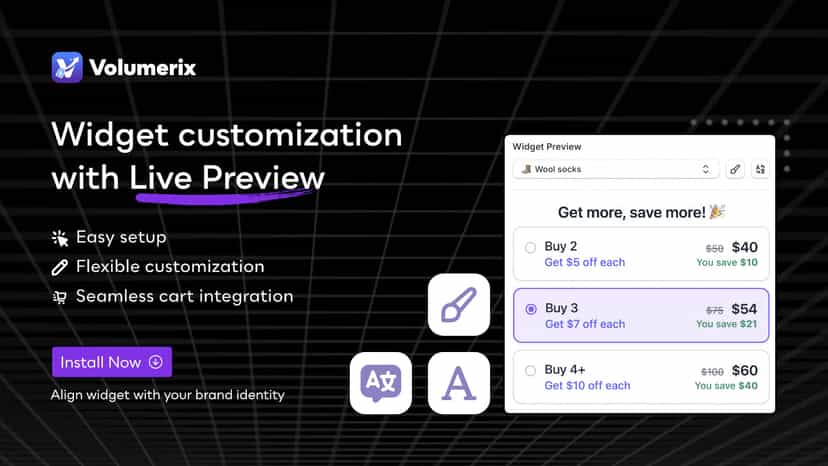 Widget customization with Live Preview