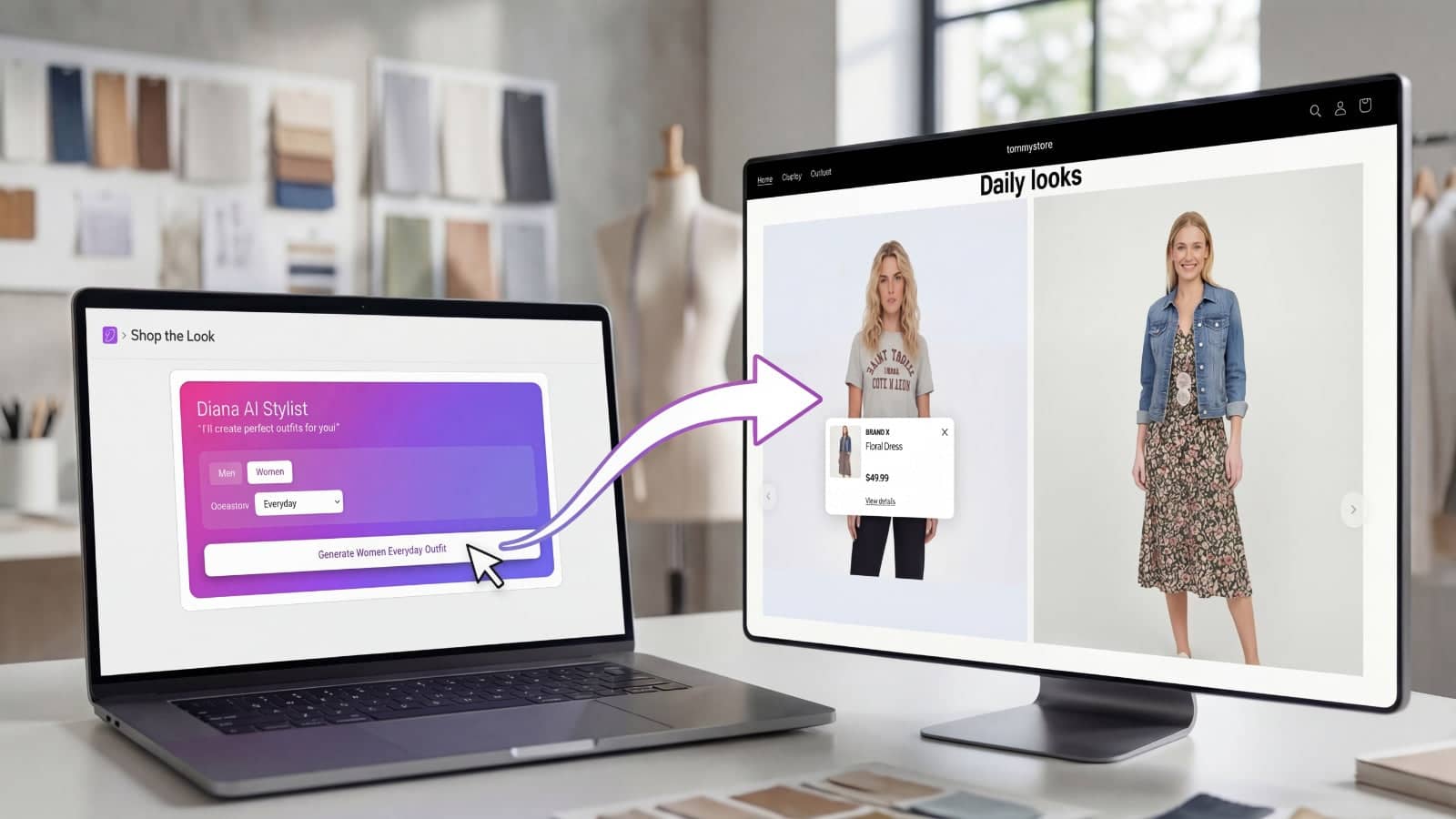 generate outfits with your catalog in one click