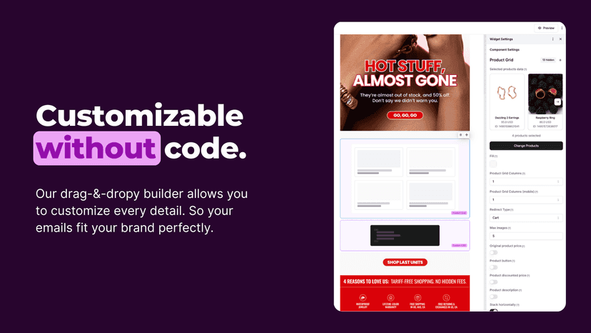 Customizable withoug code