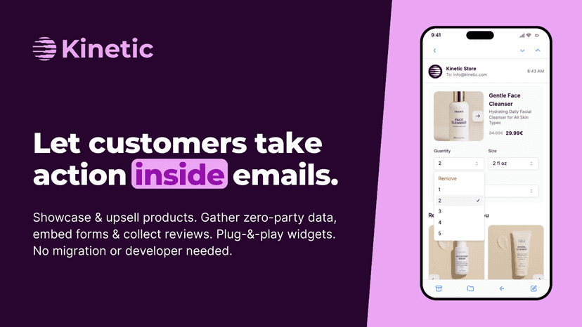 let customers take action inside emails