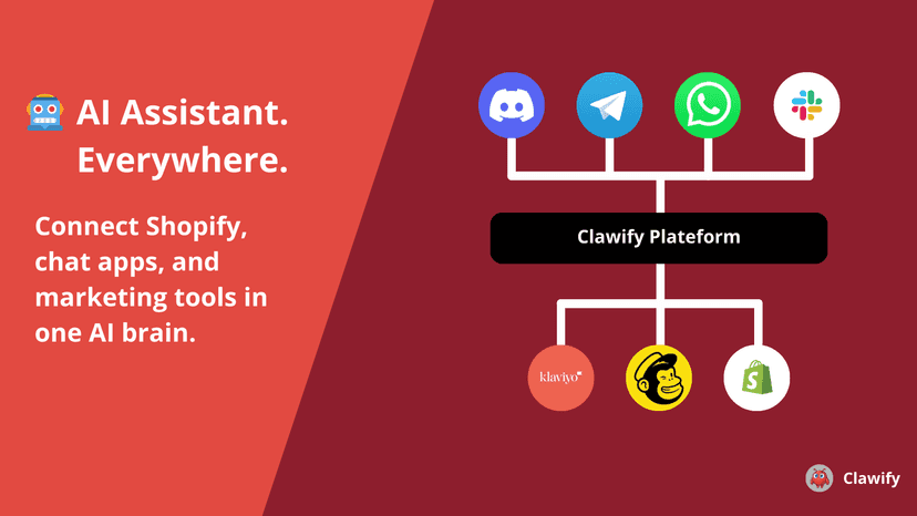 AI assistant hub connecting chat apps, Shopify and tools