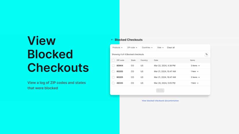 View a log of all blocked checkouts.
