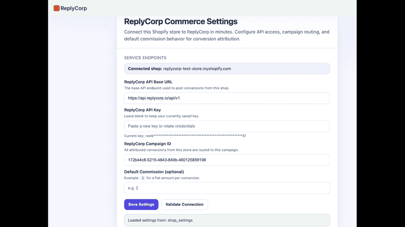 Embedded app configuration