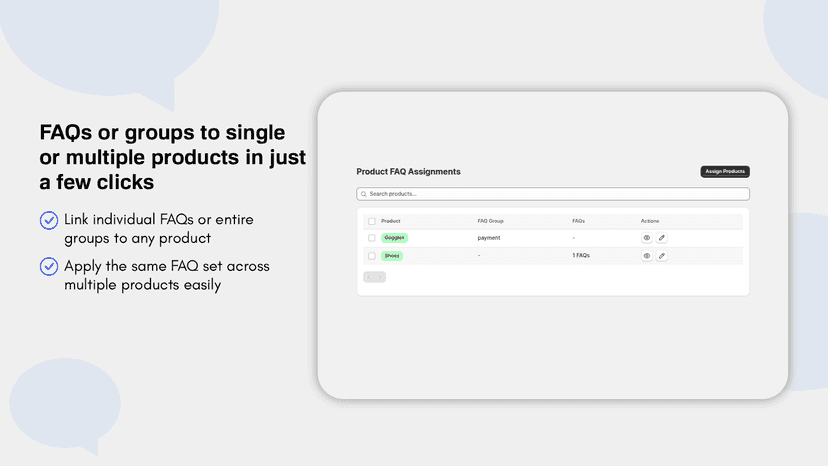 product faq or group