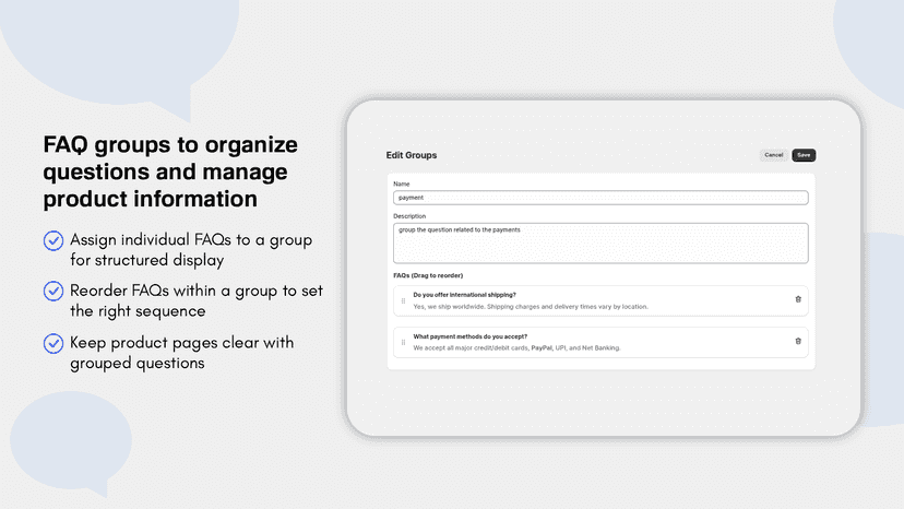 faq group manage