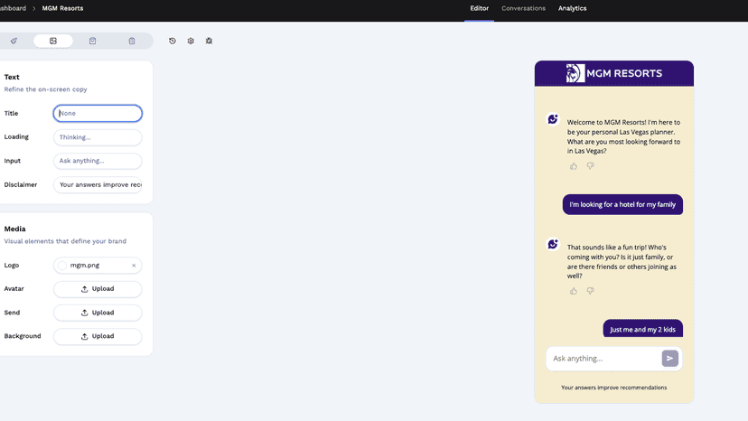 Shopping Agent Chat Builder