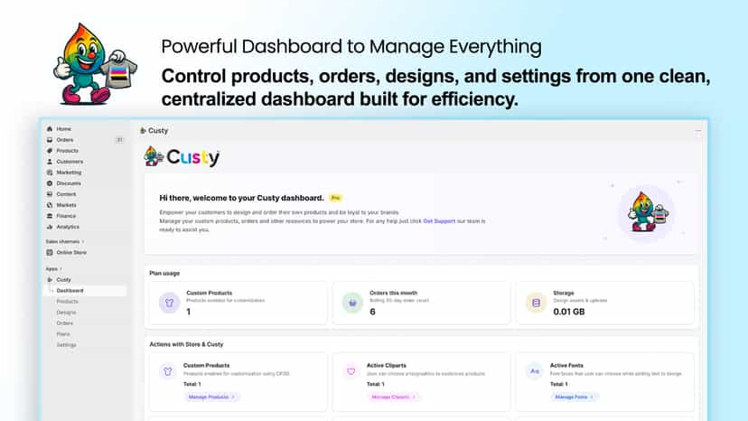 Custy dashboard