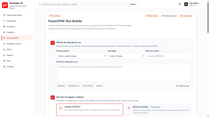 PowerSync Run Builder