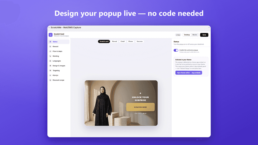 Easy to use editor let's you fully in control