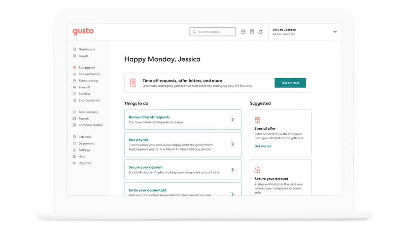 Gusto Dashboard