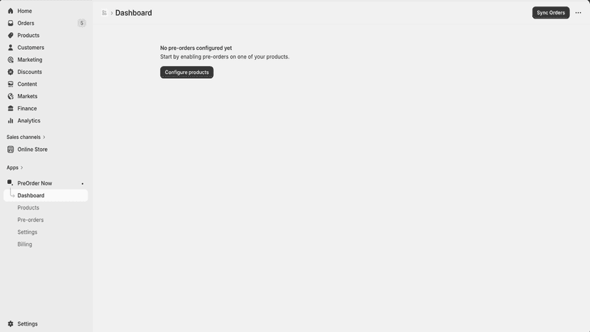 Your app dashboard