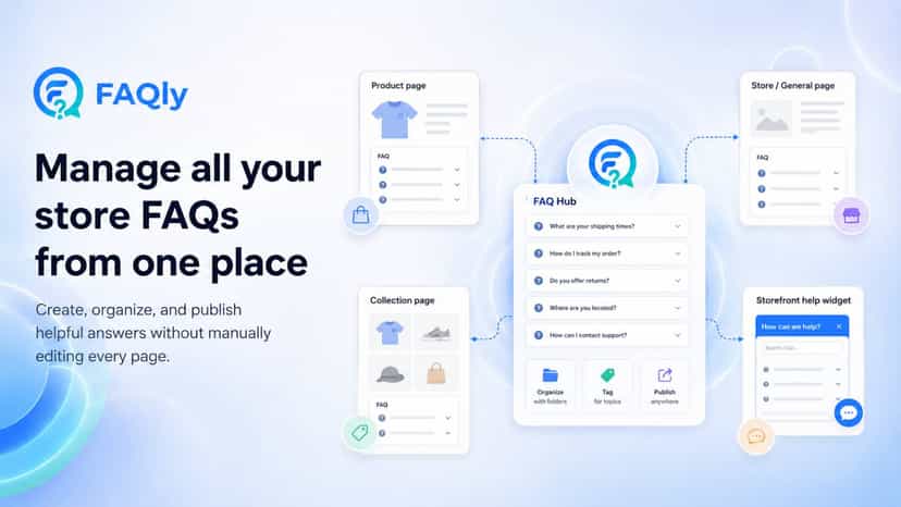 FAQly dashboard for managing store FAQ sections